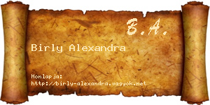 Birly Alexandra névjegykártya